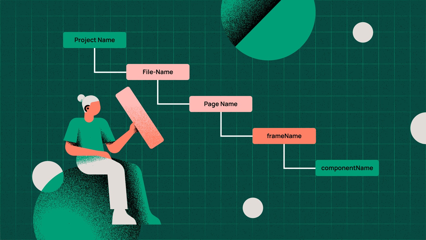 An illustration representing a practitioner defining naming conventions for their Pattern Library